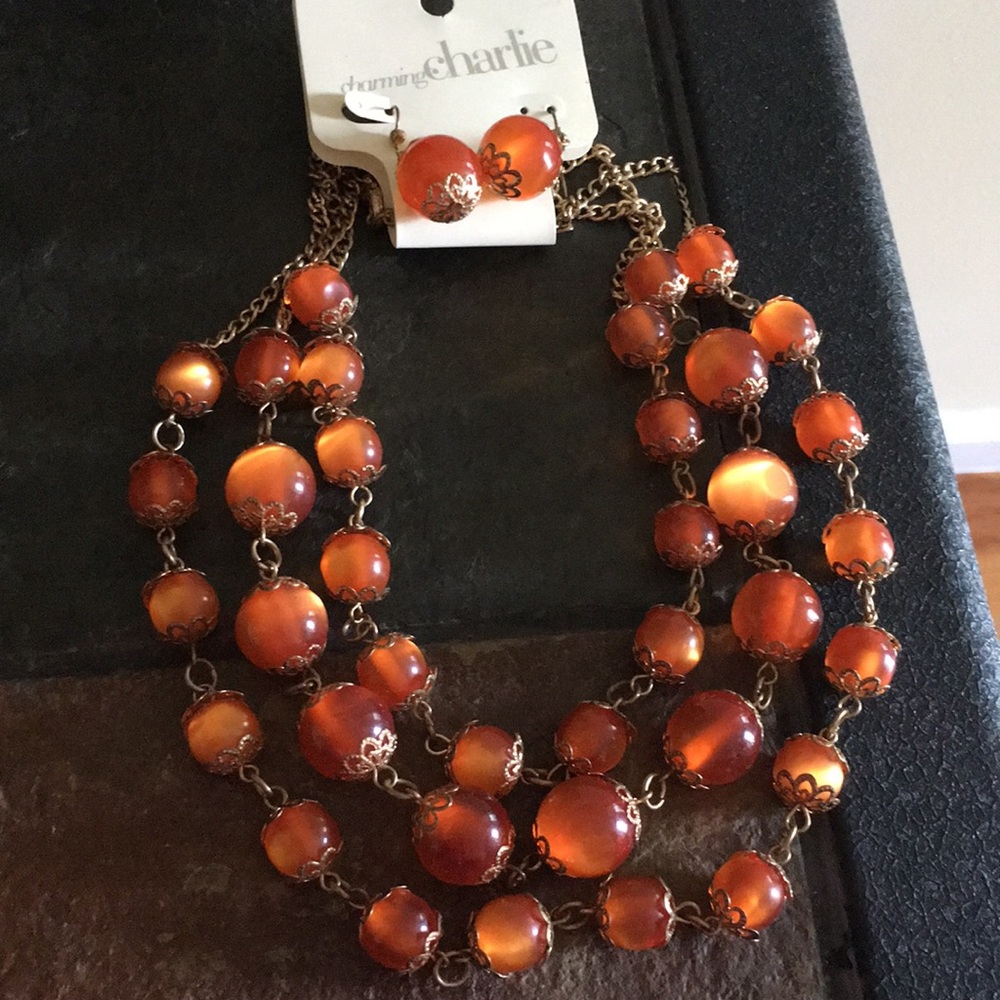 BEAUTIFUL! CHARMING CHARLIE NECKLACE & EARRINGS !!